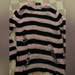 Killstar Distressed Striped Dress